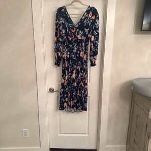 Vici Navy Floral Long Sleeve Dress